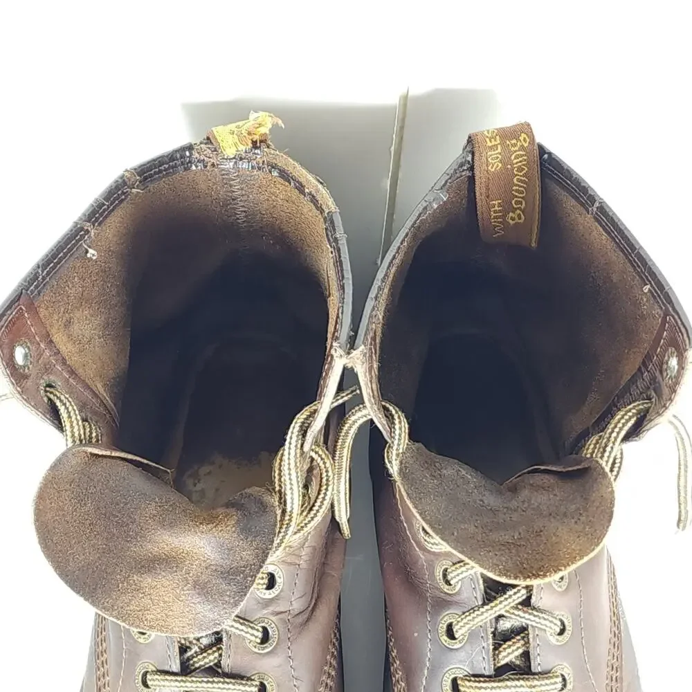 Dr.Martens Vtg 90’s RARE M11 L12 UK10 Brown Leather Chunky Heels Ankle Boots